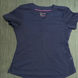 Purple Label by Healing Hands Navy Blue Women's Top